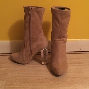 Suede "Sock" Heels
